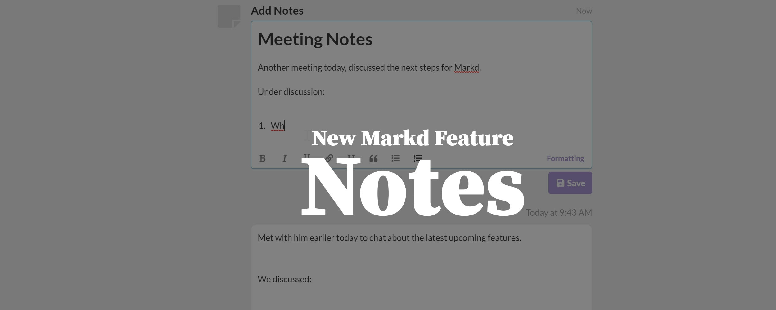 post header image for New Markd Feature - Notes