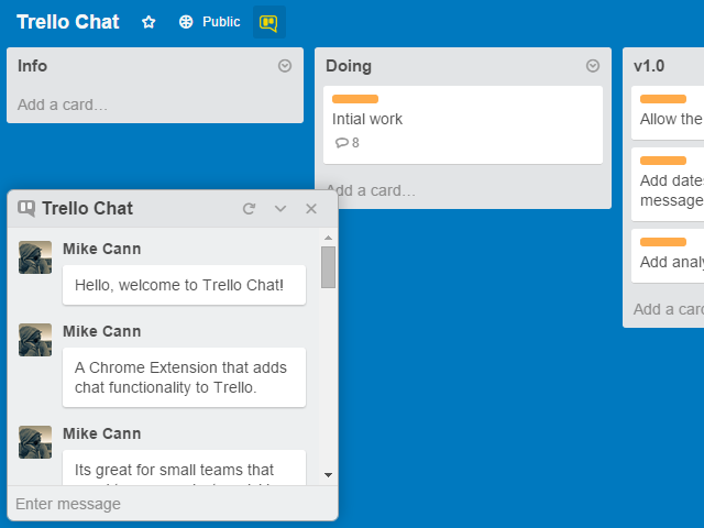 post header image for Trello Chat - A Chrome Extension
